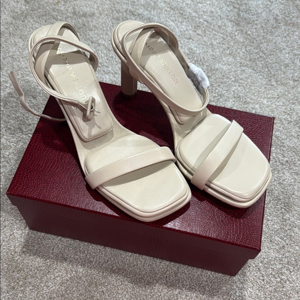 Elegant Cream Strappy Heels